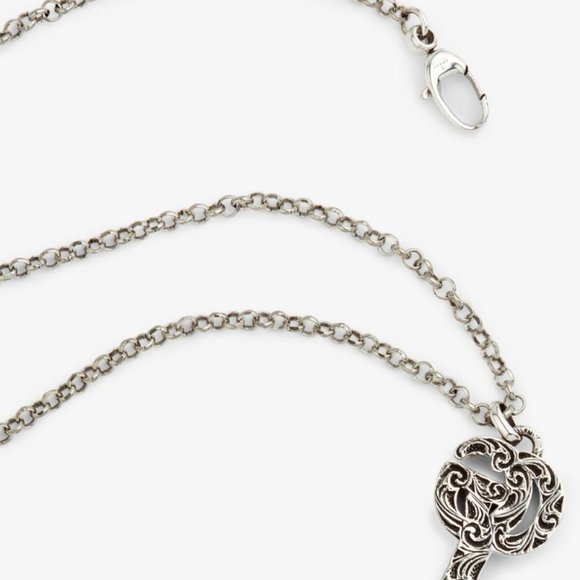 Sterling Silver Gucci Double G Key Necklace - Picture 2 of 8
